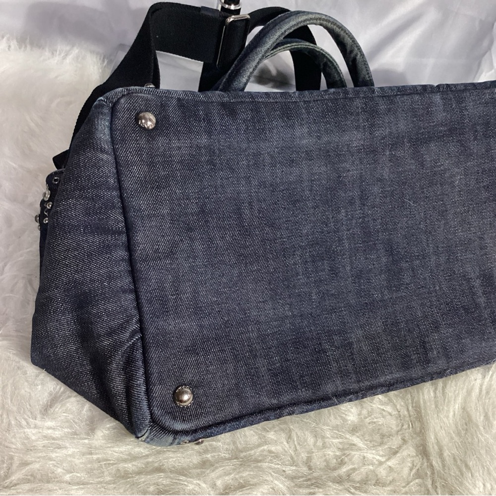 SOLD………Prada Canapa Studded Grommet Embellished Denim Tote w/ Long Strap RARE - Picture 9 of 16